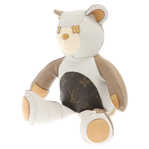 LOUIS VUITTON ルイヴィトン ドゥドゥ・ルイ テディベア レザー ぬいぐるみ ホワイト GI0142