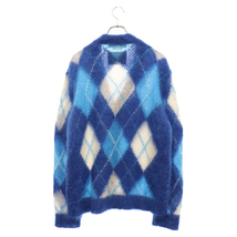 MARNI マルニ 22SS ICONIC MOHAIR ARGYLE SWEATER アーガイルモヘアカーディガン CDMG0051Q1 ブルー/ホワイト_画像2