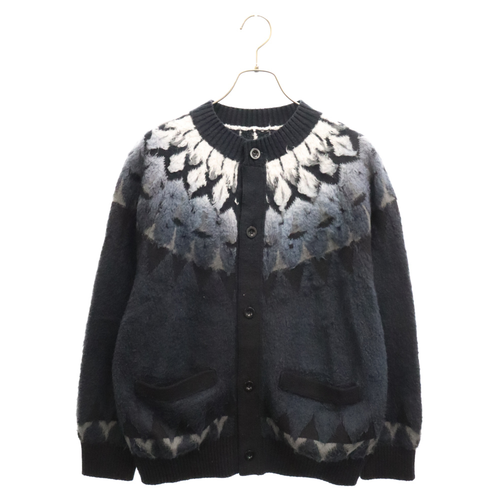 Sacai サカイ 24SS Jacquard Knit Cardigan ジャガードニットカーディガン ネイビー 24-0333M