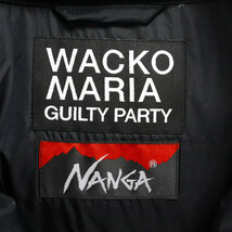 WACKO MARIA ワコマリア 23AW×NANGA DOWN JACKET ナンガ ロゴ刺繍 ダウンジャケット ブラック 23FW-WMO-NA04_画像6