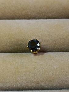 * gem box ..*K18 yellow gold * black diamond Monde *1 carat earrings 