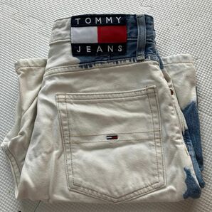 Tommy jeans 25 ハイライズ　デニム　牛柄　ショートパンツ