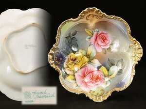 ●オールドノリタケ　メープルリーフ印　1891年頃輸出向　薔薇　プレート　ボウル　皿●