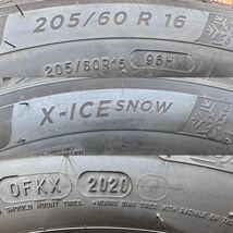 送料無料【未走行】205/60R16 96H MICHELIN X-ICE SNOW スタッドレス 20年製造 4本セット VW トゥーラン ティグアン BMW F45 F46等_画像5