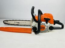 【No672】スチール STIHL MS170C エンジンチェーンソー エンジン始動確認 簡易動作確認済み ※部品違い欠品あり_画像1