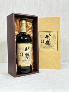 ［k 2850］1円スタート！ 竹鶴 21年 PURE MALT 未開栓 箱付 NIKKA WHISKY ピュアモルト ニッカ ウイスキー Taketsuru 古酒 43% 700ml