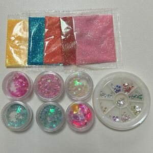 ネイル レジン ホログラム パーツ ラメ 星 ハート まとめ売り