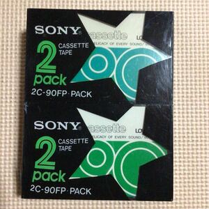 SONY C90【2C-90FP PACK】2パックx2 LOW-NOISE カセットテープ4本セット【未開封新品】■■