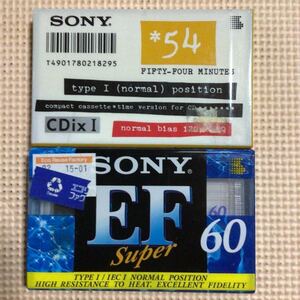 SONY CDixⅠ 54.EF SUPER 60. ノーマルポジション カセットテープ2本セット【未開封新品】■■