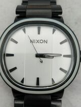 C35 1円~ 稼働品 ニクソン NIXON キャピタル THE CAPITAL POWER TO THE PEOPLE クオーツ 腕時計 3針 ステンレス ブラック×ホワイト メンズ_画像6