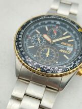 C44 1円～ 不動品 ANA 全日空限定 SEIKO セイコー クォーツ 7T92-0CF0 腕時計 クロノグラフ デイト 黒文字盤 ステンレス メンズ_画像2