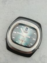 C66 1円～ 稼働品※難あり CITIZEN シチズン チャレンジゴルフ 7760-770901K 自動巻き デイト 腕時計 青系文字盤 メンズ 本体のみ_画像1