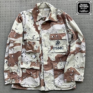 希少1980年代 実物 USMC 海兵隊 チョコチップ 6Cデザート BDU MEDIUM-REGULAR? imperial sound army