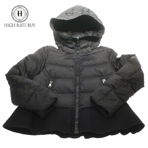 1円スタート MONCLER モンクレール NESEA ネセア ダウンジャケット アウター 防寒着 ワッペン ナイロン レディース ブラック 黒 サイズ0