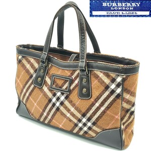 Сделано в Японии ★ Burberry Blue Label ★ Кожаная комбинированная сумка для чайной сумочка подлинная кожа Burberry Ladies Bag Novachet Sanyo Shokai подлинный ZB104