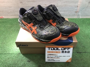 015●未使用品・即決価格●asics アシックス 安全靴 WINJOB マントルグリーン/ハバネロ CP306 300 25.5cm