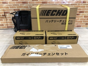 003☆未使用品☆ECHO バッテリーチェーンソー BCS510T 本体+充電器+バッテリ2個