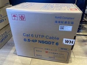 020♪未使用品・即決価格♪日本製線 UTPケーブル　WH　Cat6 NSGDT6　0.5-4P　300m ④