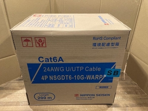 020♪未使用品・即決価格♪日本製線 UTPケーブル　LANケーブル Cat6A　SB 200m