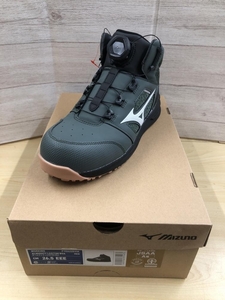 015●未使用品・即決価格●Mizuno　ミズノ 安全靴　BOA　カーキ×ホワイト F1GA220336　26.5㎝ オールマイティ