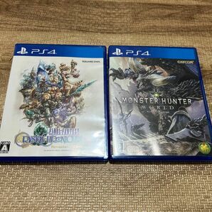 「FFクリスタルクロニクル リマスター」「モンスターハンター：ワールド」ソフト　ケース付き PS4ソフト