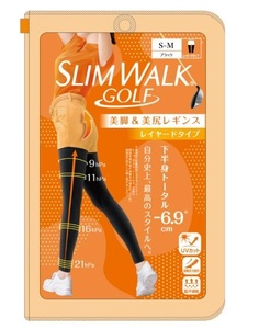 SLIMWALK GOLF 美脚＆美尻レギンス レイヤードタイプ ブラック M/L SWG002 レディースゴルフウェア