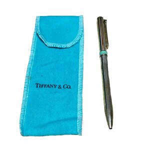 TIFFANY&Co. ティファニー ボールペン Tクリップ ツイスト式 ブルー スターリングシルバー 925 文房具