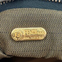 FENDI フェンディ ミニ トート バッグ FF 金具 ゴールド ズッカ 柄 ブラウン系_画像10