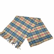 BURBERRY バーバリー ノバチェック ウール 100％ / フェラガモ カシミヤ100％ グリーン マフラー_画像2