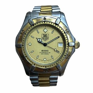  TAG Heuer Professional 2000 Date ss combination Gold face wristwatch operation goods 