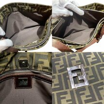 FENDI フェンディ ズッカ柄 ワンショルダーバッグ カーキー ブラウン ショルダーバッグ_画像10