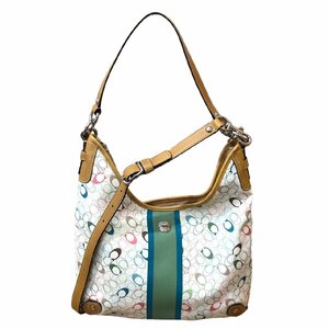 COACH コーチ F15138 ホーボー PVC 2WAY ハンドバッグ PVC×レザー マルチカラー ショルダーバッグ -