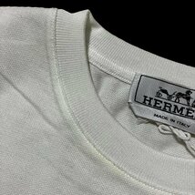 新品 未使用 タグ付き HERMES エルメス 鹿の子 半袖 Ｔシャツ Hロゴ 刺繍 白系 コットン100％ レディース XS 保存箱付き_画像4