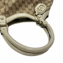 GUCCI グッチ ハンドバッグ スーキー 211944 インターロッキングG GGキャンバス レザーアイボリー ※内側ペン跡多数有_画像6