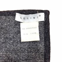 CELINE セリーヌ ウール　ロゴ　グレー系　マフラー_画像6