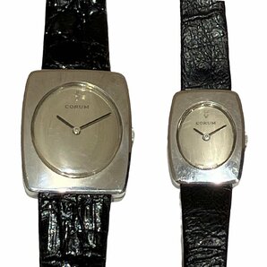 CORUM コルム ペアウォッチ 手巻 革ベルト 腕時計 27279の画像1