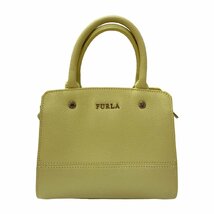 美品 Furla フルラ 2WAY レザー ミニ ショルダーバッグ ハンドバッグ ライトイエロー系 保存袋付_画像2