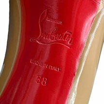 Christian Louboutin ルブタン ピンヒールパンプス コルクソール パテント ベージュ 38_画像10