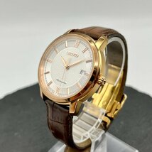 SEIKO セイコー 4R35-01A0 プレサージュ 裏スケ ピンクゴールドカラー 革ベルト 自動巻き稼働品 腕時計 ユニセックス_画像1