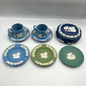 ★Wedgwood ウェッジウッド ジャスパー デミタスカップ＆ソーサー 2客 灰皿2点 小物入れ プレート セット