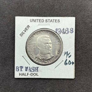 1円アメリカ銀貨 ブッカーワシントン メモリアル記念 ハーフダラー 1/2ドル 1946年 Sミント アンティーク コレクション
