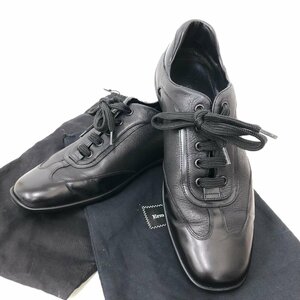  Ermenegildo Zegna driving shoes slip-on shoes black leather size 5 1/2 2E