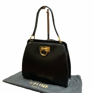 CELINE セリーヌ セリーヌ カーフレザー ハンドバッグ トートバッグ レディース ブラック系 ヴィンテージ