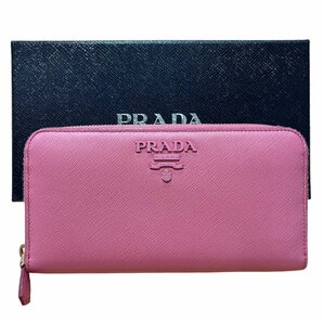 PRADA プラダ 長財布 ピンク サフィアーノ シャイン レディース レザーの画像1