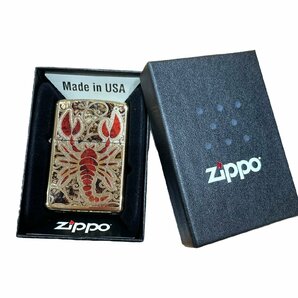 ZIPPO ジッポー オイルライター USA製 サソリ スコーピオン ゴールド系 着火×の画像1