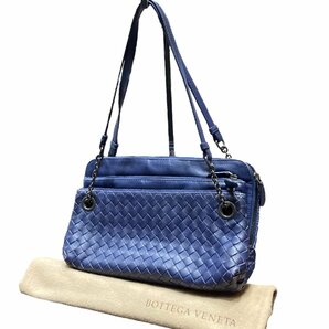 BOTTEGAVENETA ボッテガヴェネタ イントレチャート チェーンハンドバッグ ブルー系 ヴィンテージ ハンドバッグの画像1