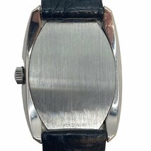 OMEGA オメガ デビル レディース腕時計 クォーツ 黒文字盤 シルバーカラー SS×革ベルト 社外製ベルト_画像8