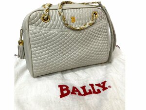 BALLY バリー レザー キルティング タッセル チェーン ショルダーバッグ