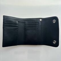 新品 未使用 Chrome Hearts Wave Mini Leather Wallet Black / クロムハーツ ウェーブ ミニ レザー ウォレット ブラック 三つ折り 財布_画像6