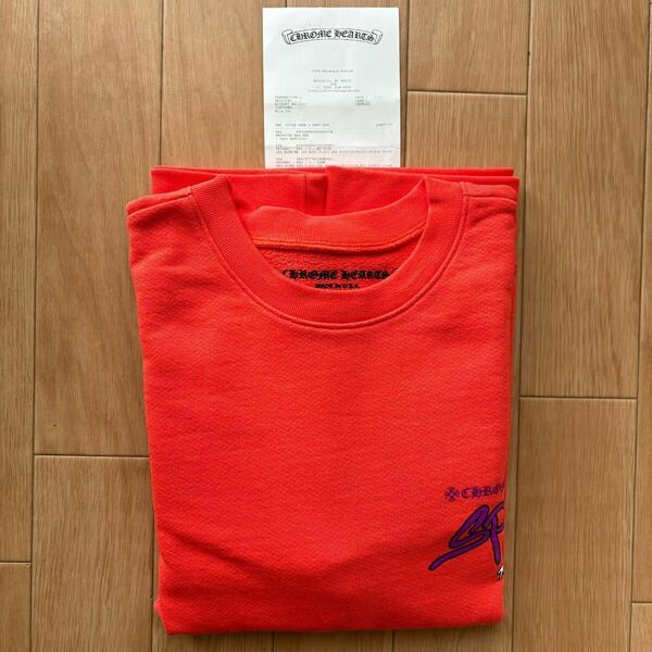 新品 M Chrome Hearts Mattyboy PPO Spark The Heart Crewneck Orange クロムハーツ マッティボーイ クルーネック スウェット トレーナー 